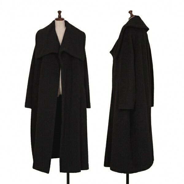 COMME des GARCONS Shaggy Wool Buttonless Coat Black Size M