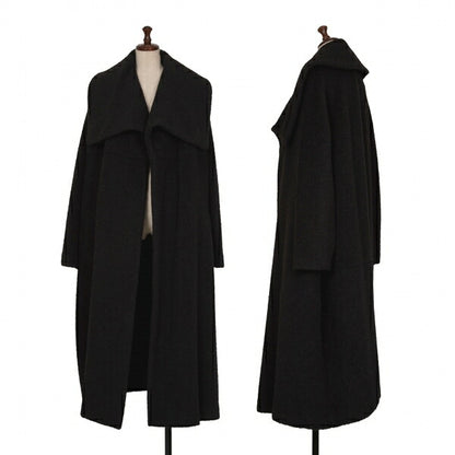 COMME des GARCONS Shaggy Wool Buttonless Coat Black Size M