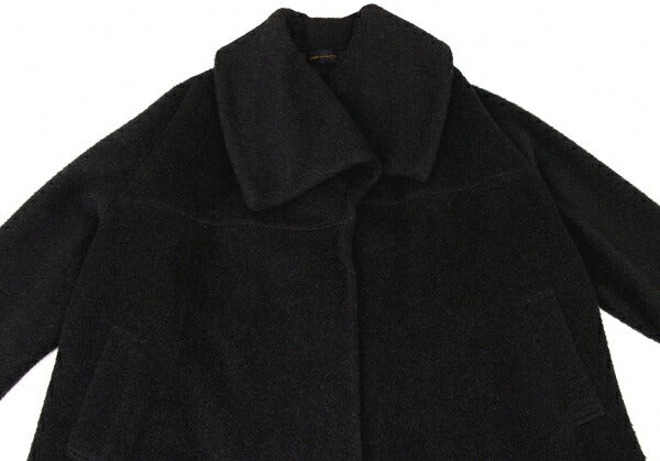 COMME des GARCONS Shaggy Wool Buttonless Coat Black Size M