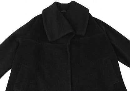 COMME des GARCONS Shaggy Wool Buttonless Coat Black Size M
