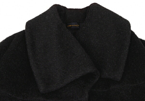 COMME des GARCONS Shaggy Wool Buttonless Coat Black Size M
