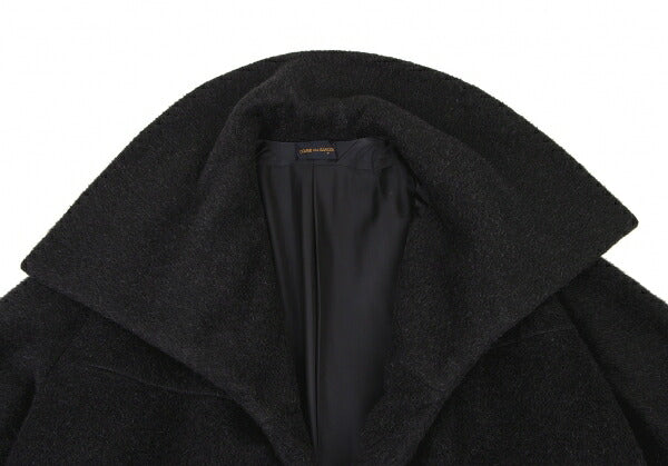 COMME des GARCONS Shaggy Wool Buttonless Coat Black Size M
