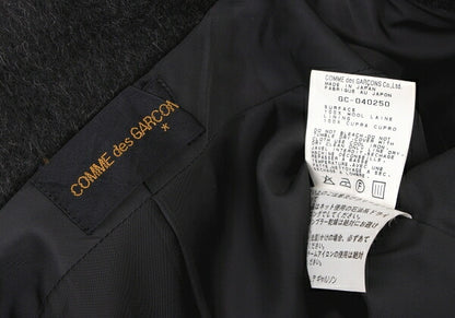 COMME des GARCONS Shaggy Wool Buttonless Coat Black Size M