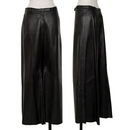Jean Paul GAULTIER FEMME Lamb Leather Pants Black Skirt Size 42
