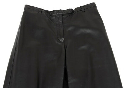 Jean Paul GAULTIER FEMME Lamb Leather Pants Black Skirt Size 42