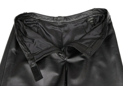Jean Paul GAULTIER FEMME Lamb Leather Pants Black Skirt Size 42