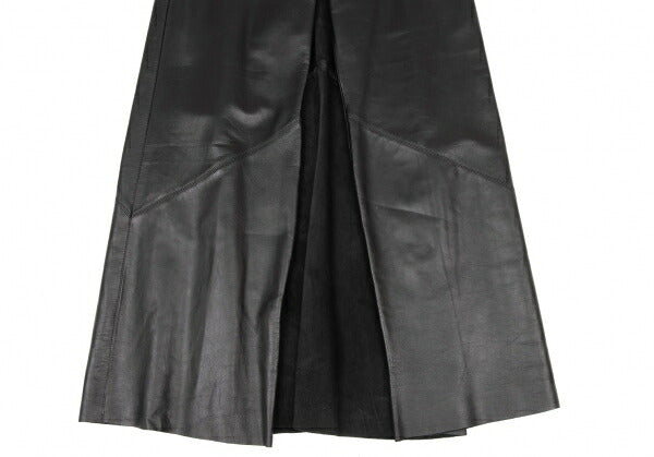 Jean Paul GAULTIER FEMME Lamb Leather Pants Black Skirt Size 42