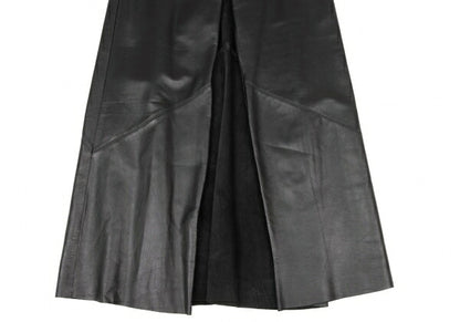 Jean Paul GAULTIER FEMME Lamb Leather Pants Black Skirt Size 42