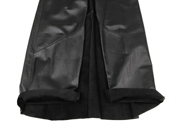 Jean Paul GAULTIER FEMME Lamb Leather Pants Black Skirt Size 42