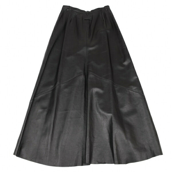 Jean Paul GAULTIER FEMME Lamb Leather Pants Black Skirt Size 42