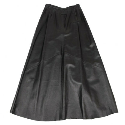 Jean Paul GAULTIER FEMME Lamb Leather Pants Black Skirt Size 42