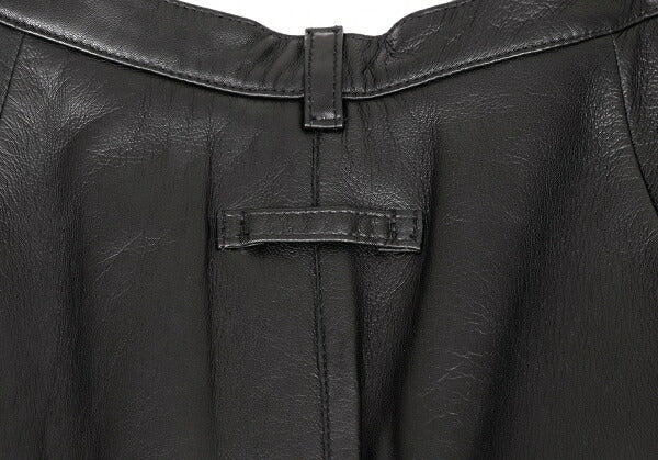 Jean Paul GAULTIER FEMME Lamb Leather Pants Black Skirt Size 42