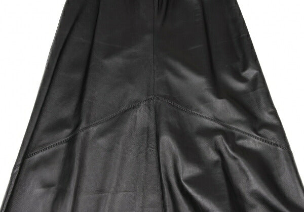 Jean Paul GAULTIER FEMME Lamb Leather Pants Black Skirt Size 42