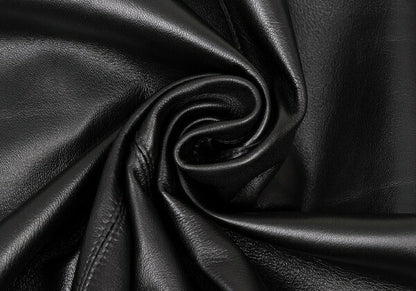 Jean Paul GAULTIER FEMME Lamb Leather Pants Black Skirt Size 42
