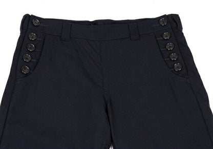 COMME des GARCONS Wool Side Button Design Pants Navy Size M