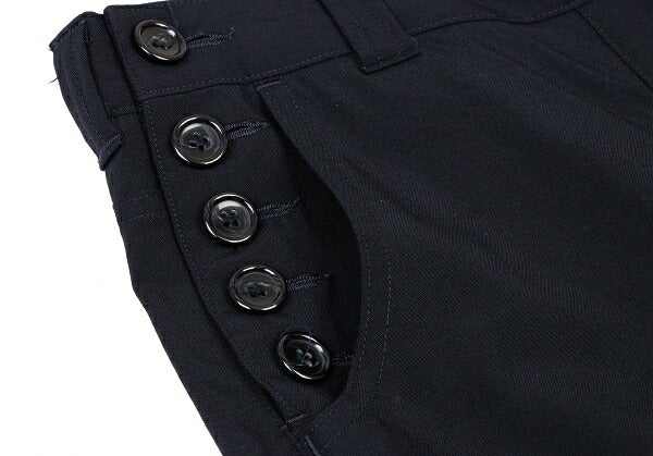 COMME des GARCONS Wool Side Button Design Pants Navy Size M
