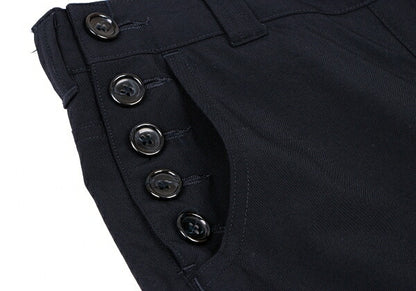 COMME des GARCONS Wool Side Button Design Pants Navy Size M