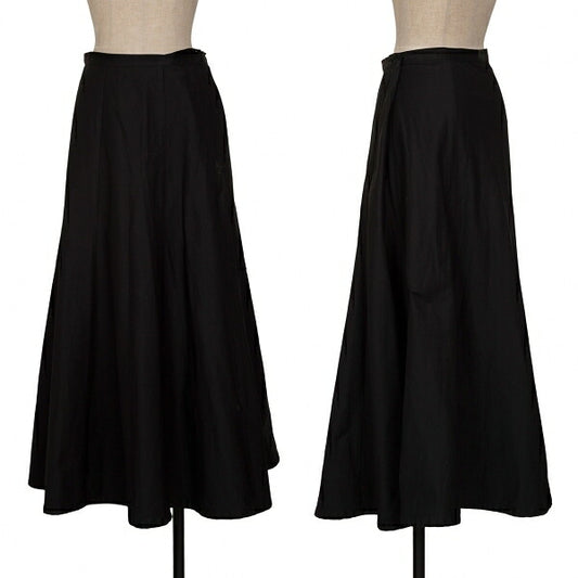 Y's Cotton Flare Midi Skirt Black Size 3
