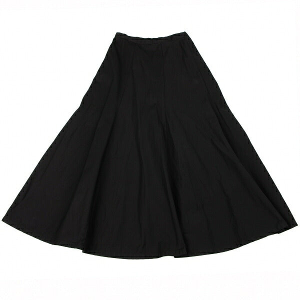 Y's Cotton Flare Midi Skirt Black Size 3