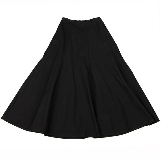 Y's Cotton Flare Midi Skirt Black Size 3