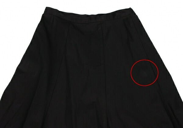 Y's Cotton Flare Midi Skirt Black Size 3