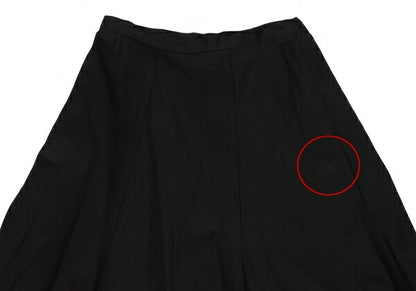 Y's Cotton Flare Midi Skirt Black Size 3