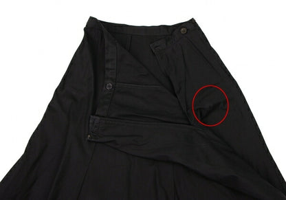 Y's Cotton Flare Midi Skirt Black Size 3
