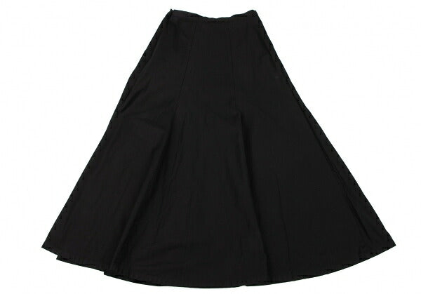 Y's Cotton Flare Midi Skirt Black Size 3