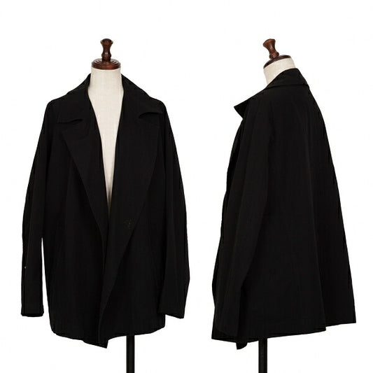 Y's Cotton Buttonless Jacket Black Size 3