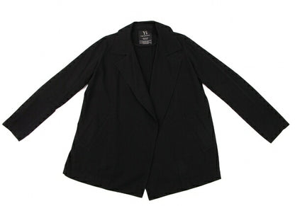 Y's Cotton Buttonless Jacket Black Size 3