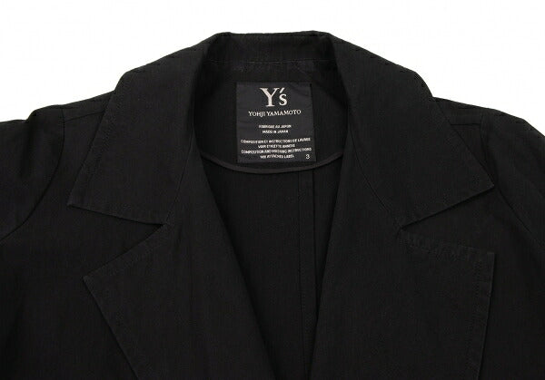 Y's Cotton Buttonless Jacket Black Size 3