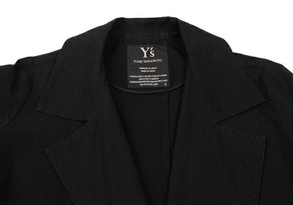 Y's Cotton Buttonless Jacket Black Size 3