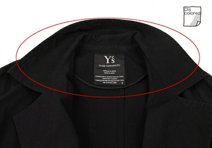 Y's Cotton Buttonless Jacket Black Size 3