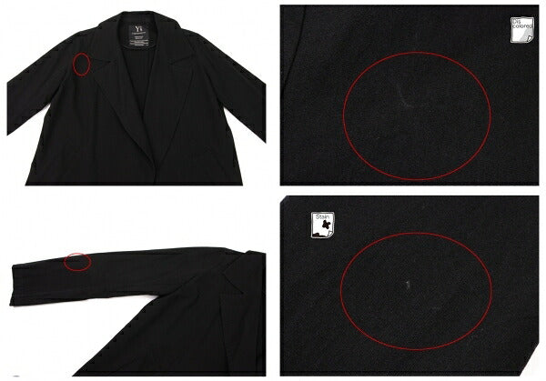 Y's Cotton Buttonless Jacket Black Size 3