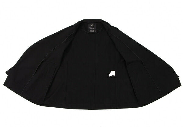 Y's Cotton Buttonless Jacket Black Size 3