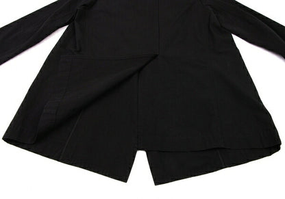 Y's Cotton Buttonless Jacket Black Size 3