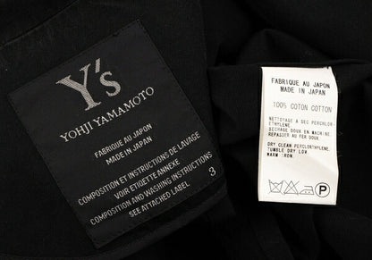 Y's Cotton Buttonless Jacket Black Size 3