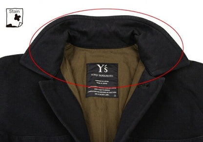 Y's Cotton Fly Front Sweat Jacket Black Size 3