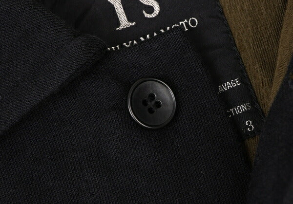 Y's Cotton Fly Front Sweat Jacket Black Size 3