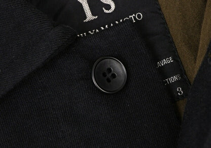 Y's Cotton Fly Front Sweat Jacket Black Size 3