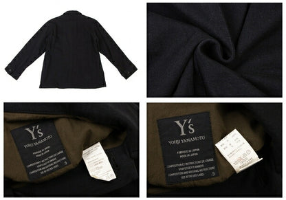 Y's Cotton Fly Front Sweat Jacket Black Size 3