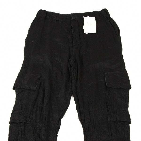 Y's for men Rayon Linen Washer Cargo Pants Black Size 3
