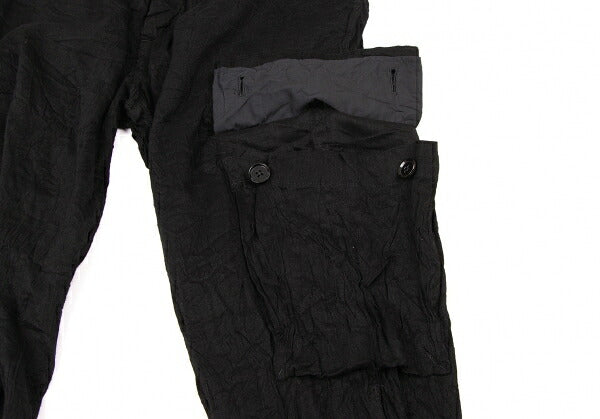 Y's for men Rayon Linen Washer Cargo Pants Black Size 3