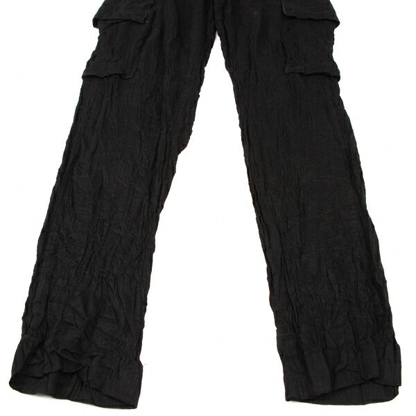 Y's for men Rayon Linen Washer Cargo Pants Black Size 3