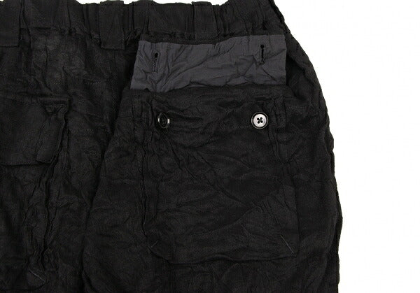 Y's for men Rayon Linen Washer Cargo Pants Black Size 3