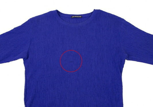 ISSEY MIYAKE MEN Poly Cotton Knit T-Shirt Blue Size 4