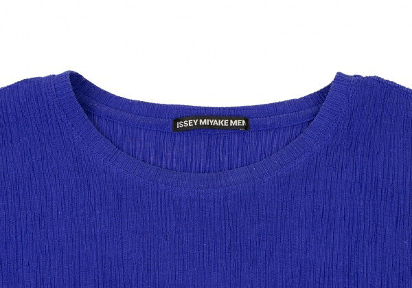 ISSEY MIYAKE MEN Poly Cotton Knit T-Shirt Blue Size 4