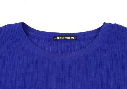 ISSEY MIYAKE MEN Poly Cotton Knit T-Shirt Blue Size 4