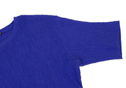 ISSEY MIYAKE MEN Poly Cotton Knit T-Shirt Blue Size 4