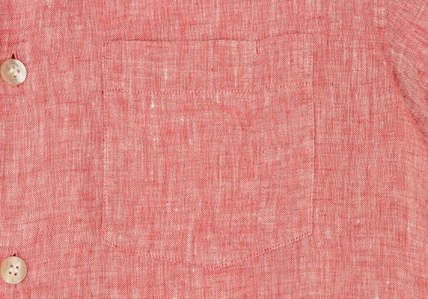 ISSEY MIYAKE MEN Linen No-Collar S/S Shirt Red Size 2